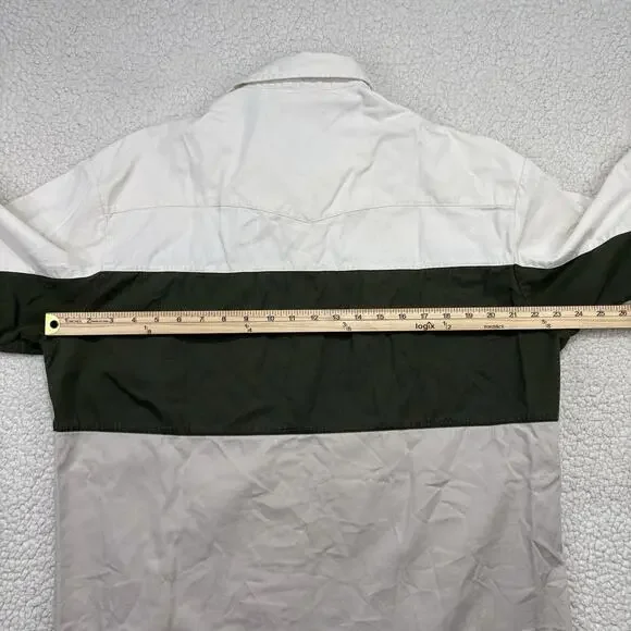 VTG Wrangler Rustler Western Shirt Mens Large Pearl Snap Brushpopper Embroidered - Picture 8 of 9